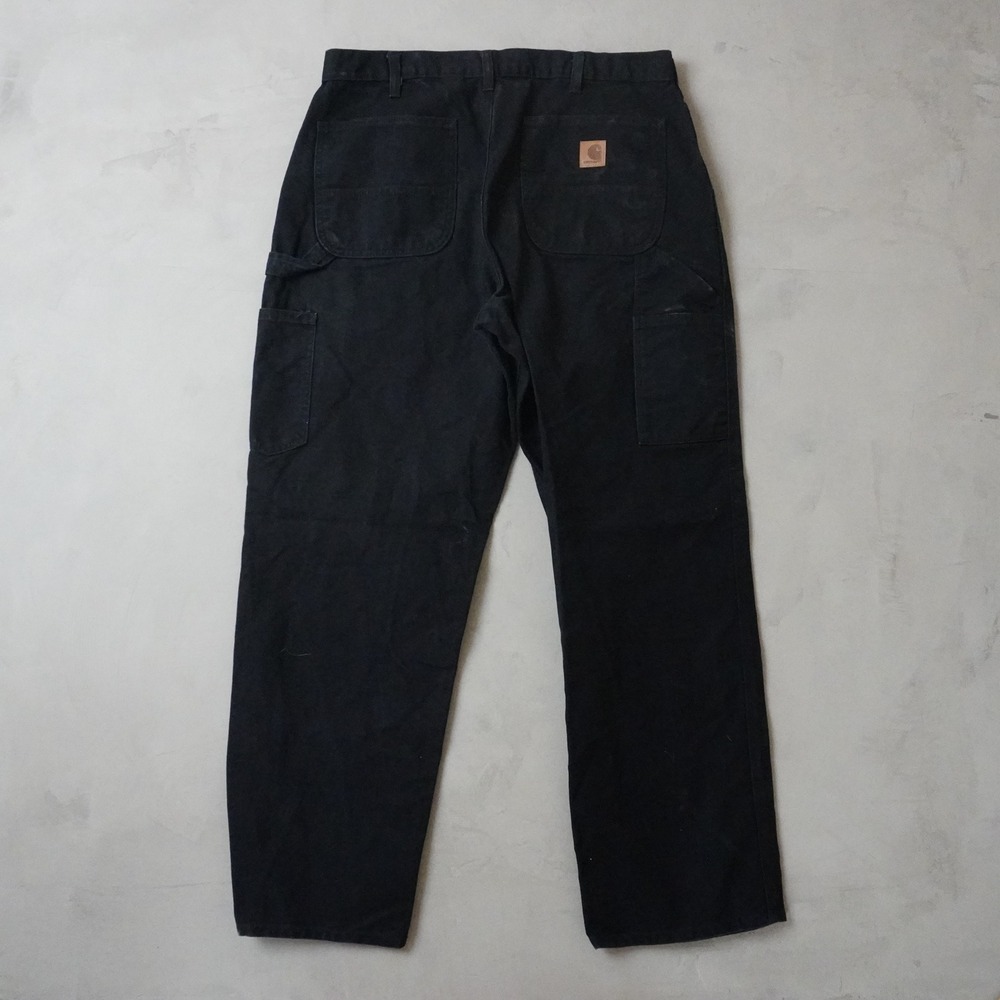 Vintage Carhartt Loose Fit Carpenter Pants 36x32 Mens Black Cotton Duck Canvas